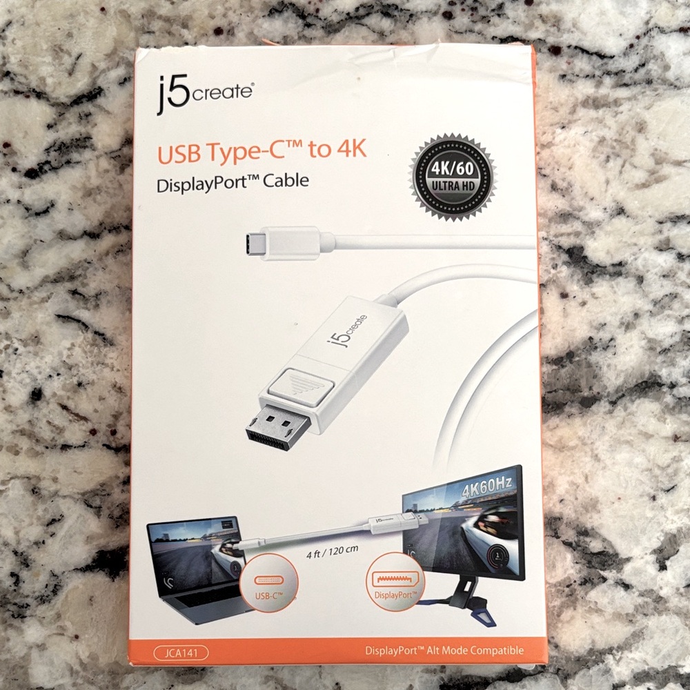 j5create USB Type-C to 4K DisplayPort Cable